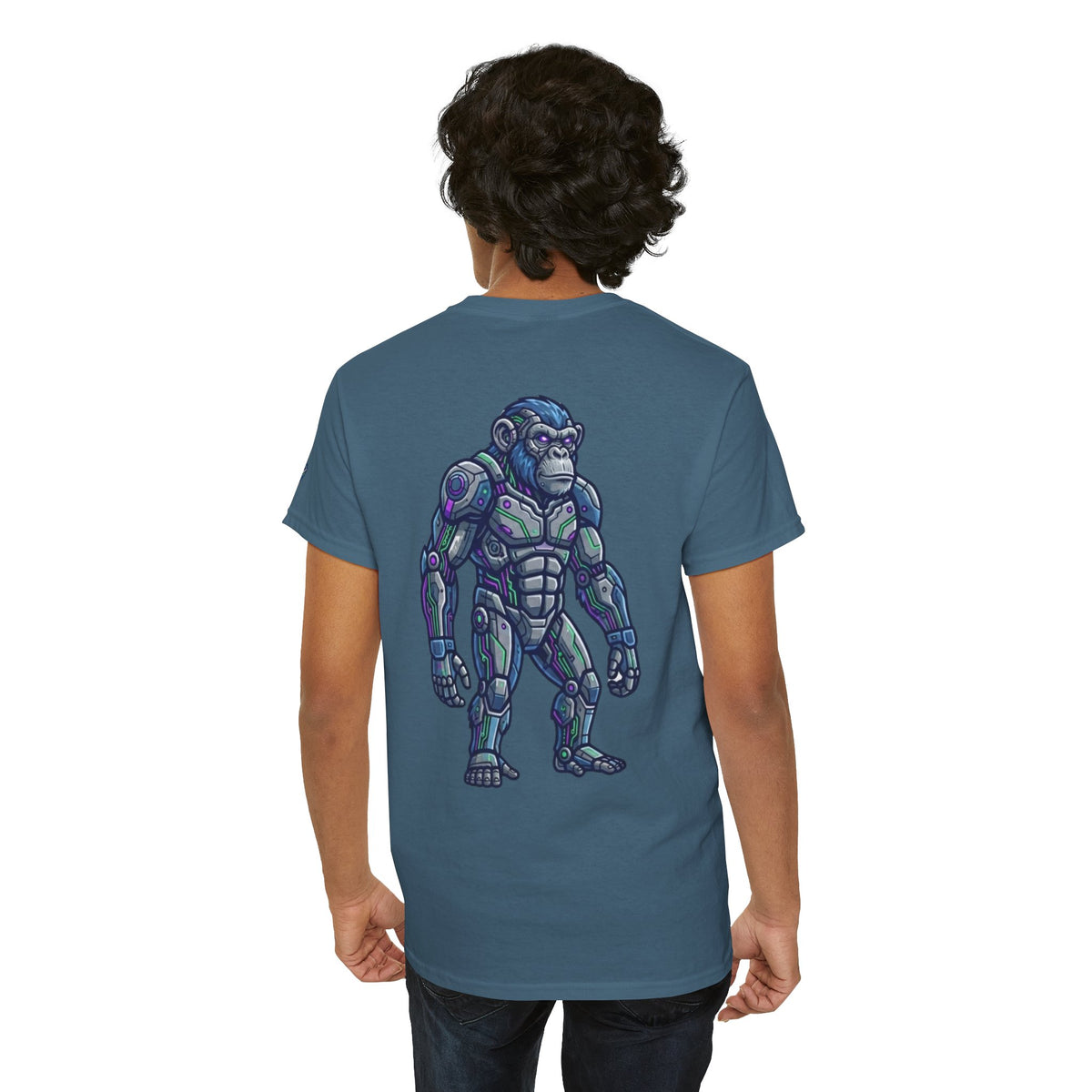 Color: Indigo Blue | Cyber Chimp Premium Graphic Tee