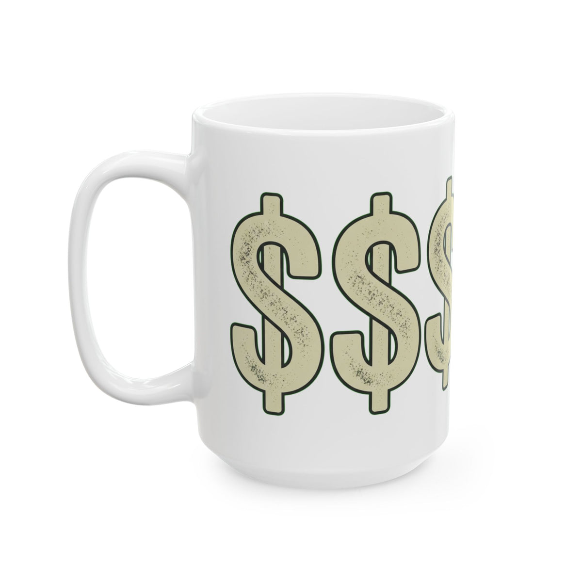 "Technically Wealthy" White Ceramic Mug — Graphic