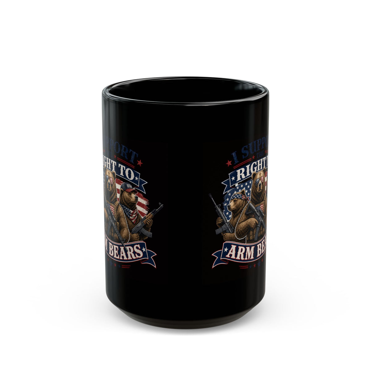 "Armed Bears" Black Ceramic Mug