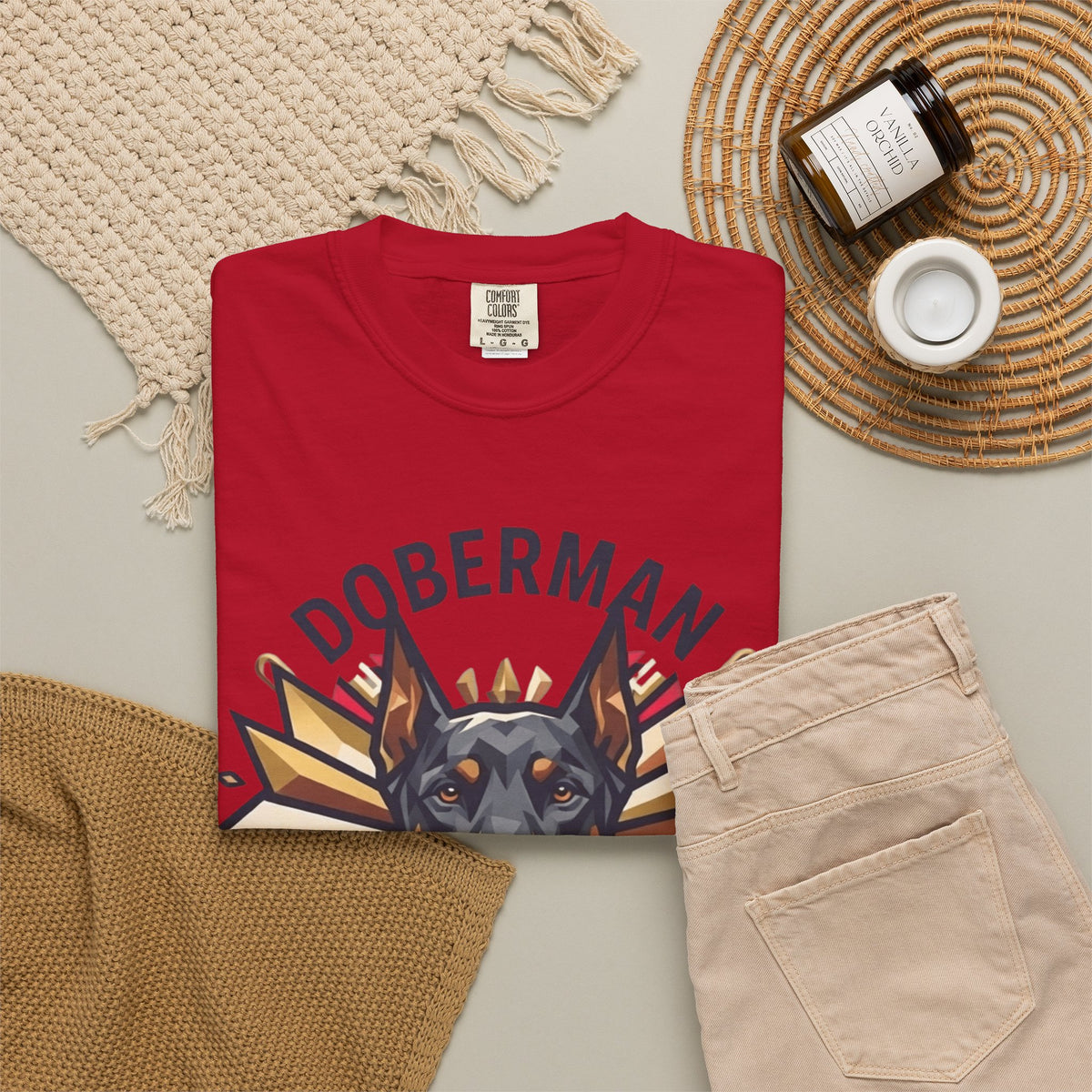 "Doberman Defender" Unisex Garment-Dyed Tee