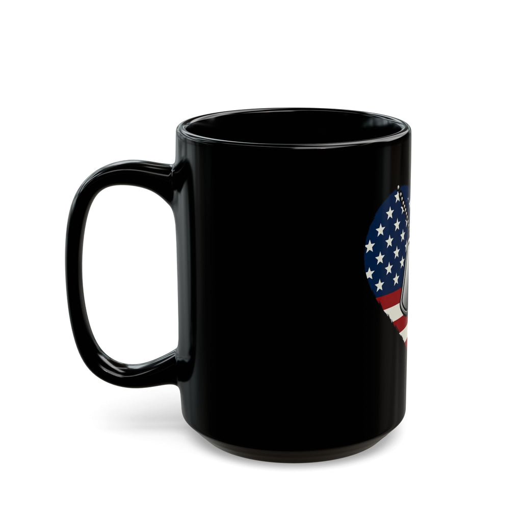 "Proud Military Mom" Black Ceramic Mug