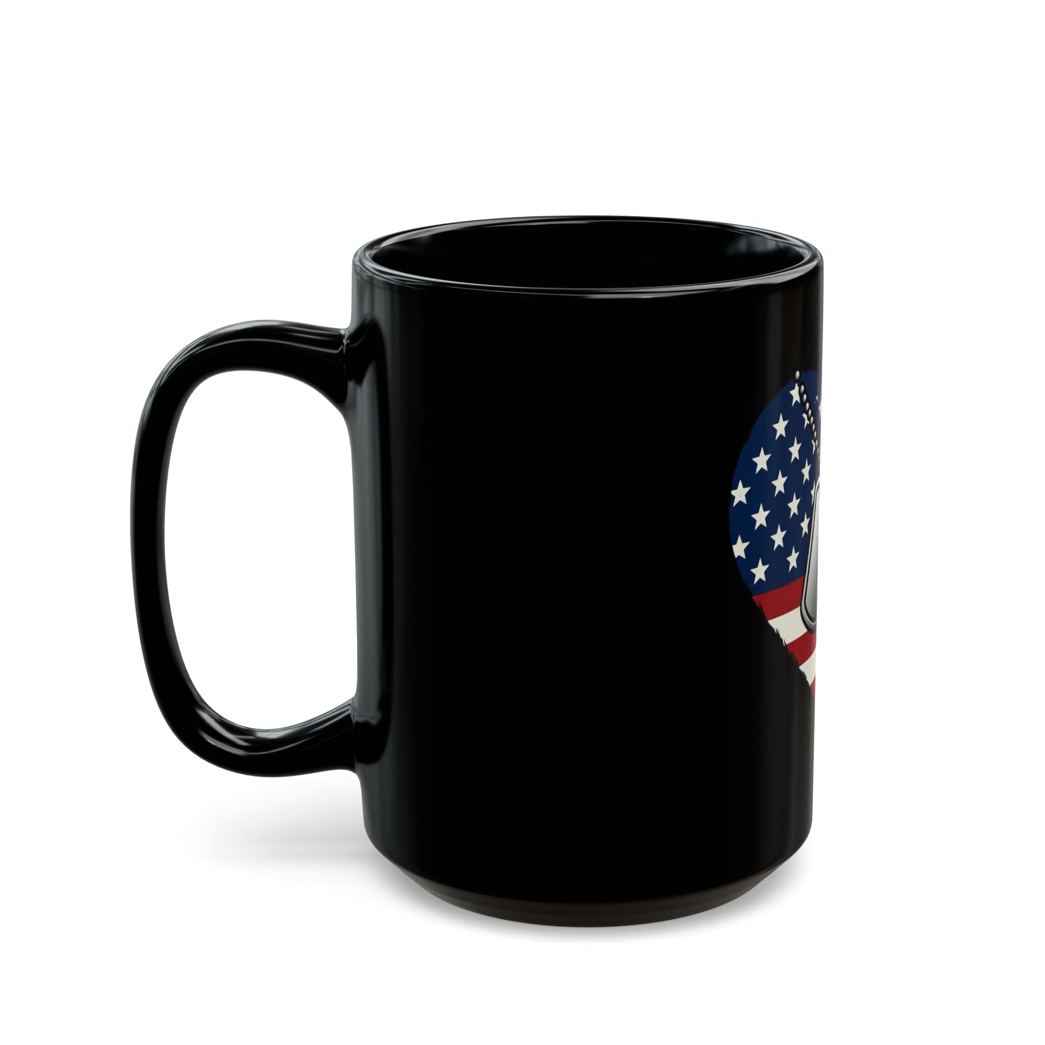 "Proud Military Mom" Black Ceramic Mug