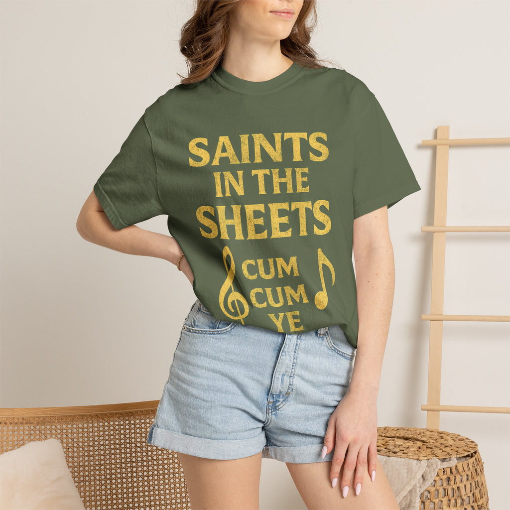 "Saints in the Sheets T-Shirt" Unisex Garment-Dyed T-shirt