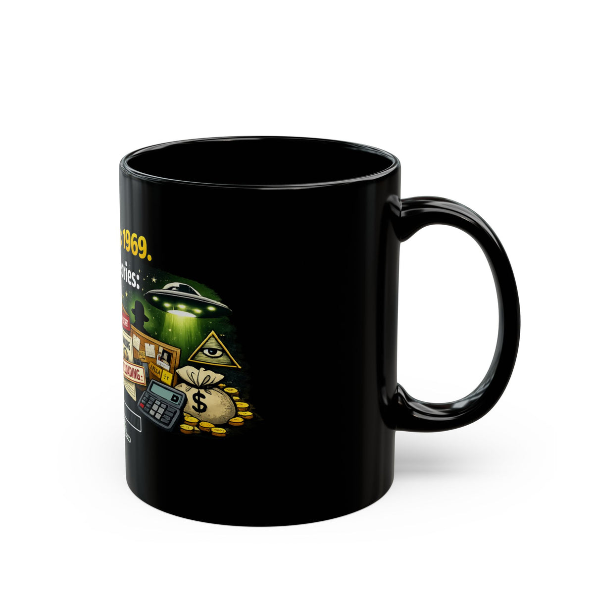 "Moon Conspiracy" Black Ceramic Mug