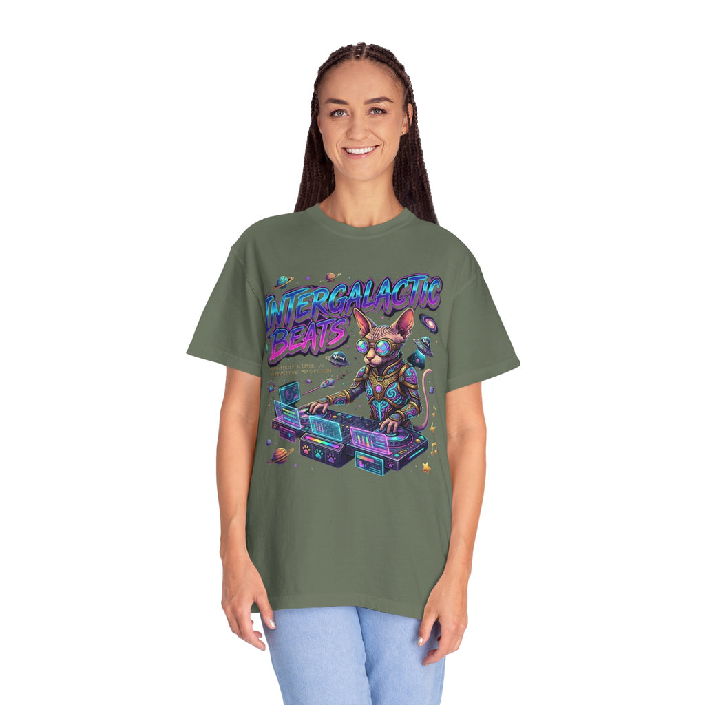 "Intergalatic Beats" Unisex Garment-Dyed Tee
