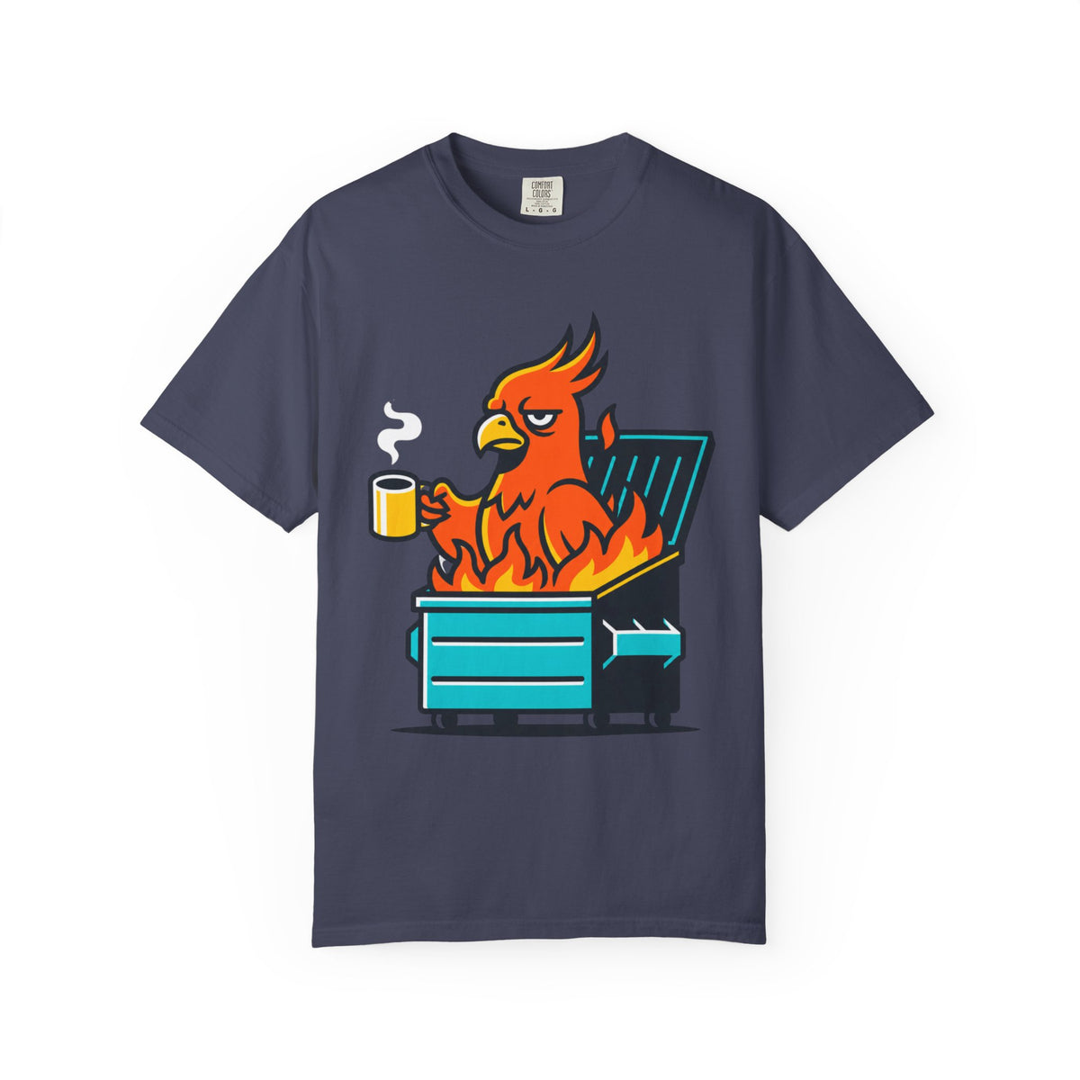 Color: Denim | Dumpster Fire Unisex Garment-Dyed Tee