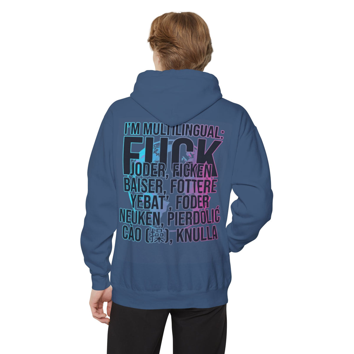 Color: True Navy | I'm Multilingual Garment-Dyed Hoodie