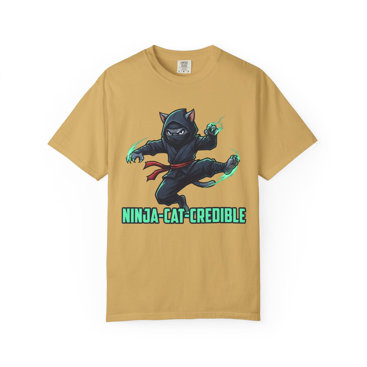 "Ninja Cat Credible" Unisex Garment-Dyed Tee