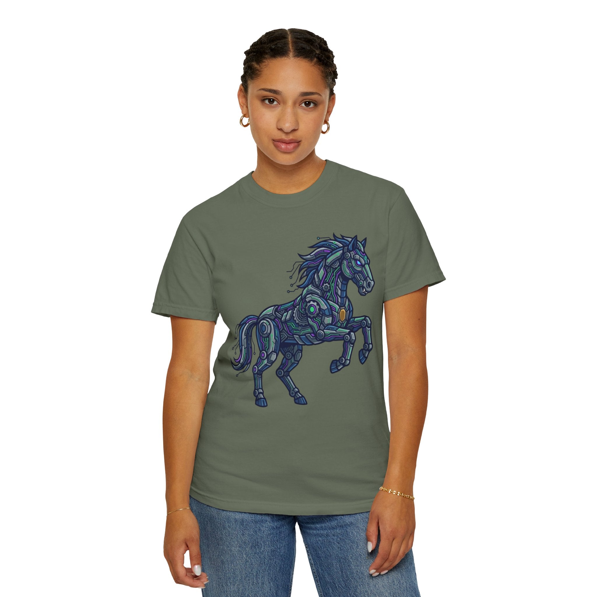 "Cyber Mustang" Unisex Garment-Dyed Tee