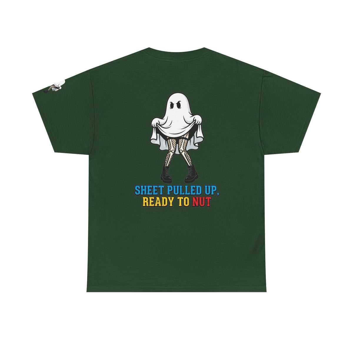 Color: Forest Green | Sheet Pulled Up Ready to Nut Premium Graphic Tee