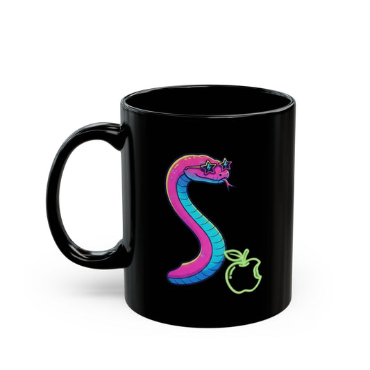 "Good Book Series Naked & Unashamed" Black Ceramic Mug — Graphic