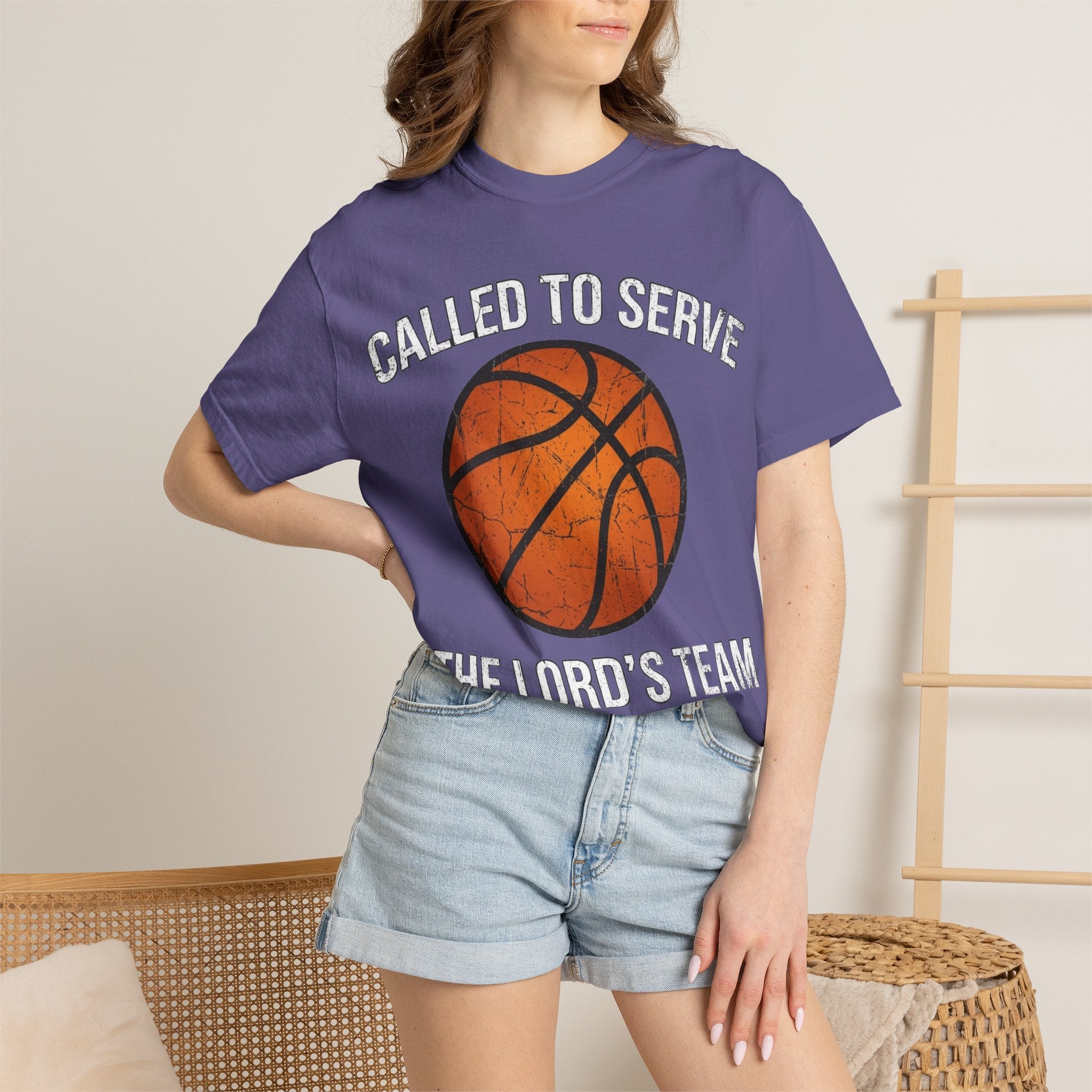 Called To Serve The Lord's Team Christian Basketball T-Shirt - Distressed Religious Sports Tee for Men and Women
