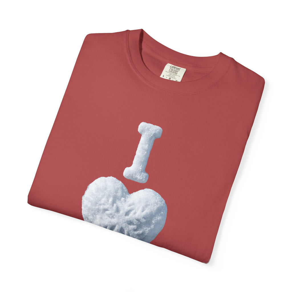 "I Love Snow" Unisex Garment-Dyed T-shirt