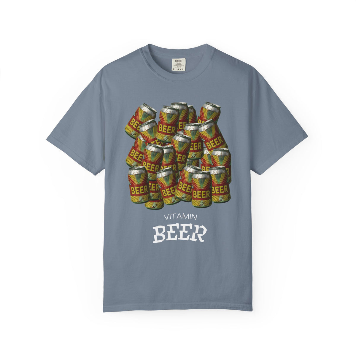 Color: Blue Jean | Vitamin Beer 5 Unisex Garment-Dyed T-shirt