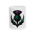 "Stained Glass Floral" White Ceramic Mug — Graphic