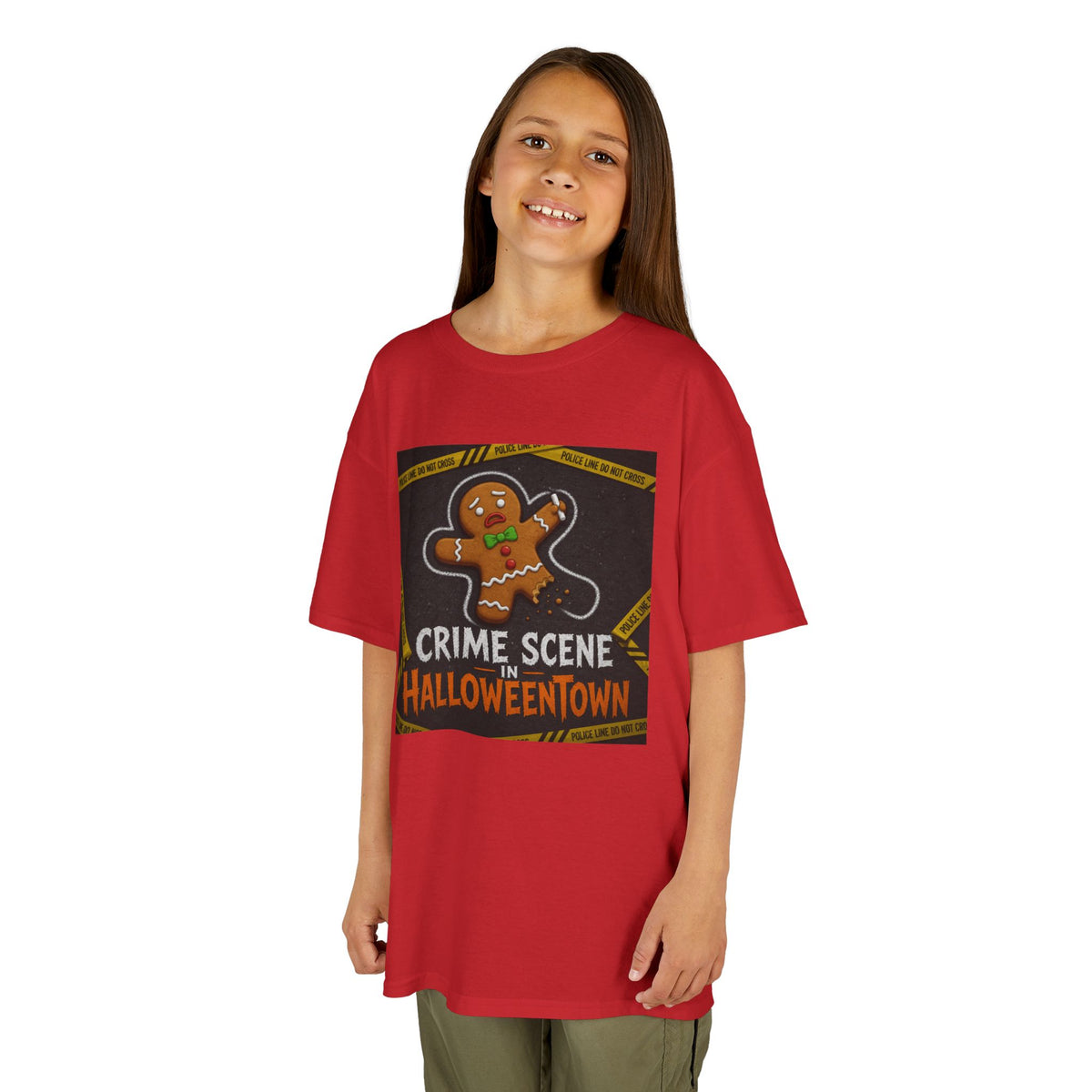Color: Red | Crime Scene in Halloweentown Kids Tee