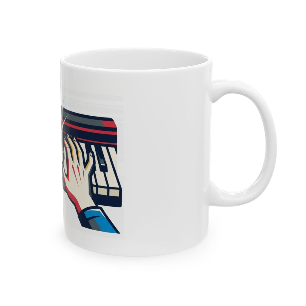 "Imagine What Else These Fingers Can Do" White Ceramic Mug — Graphic