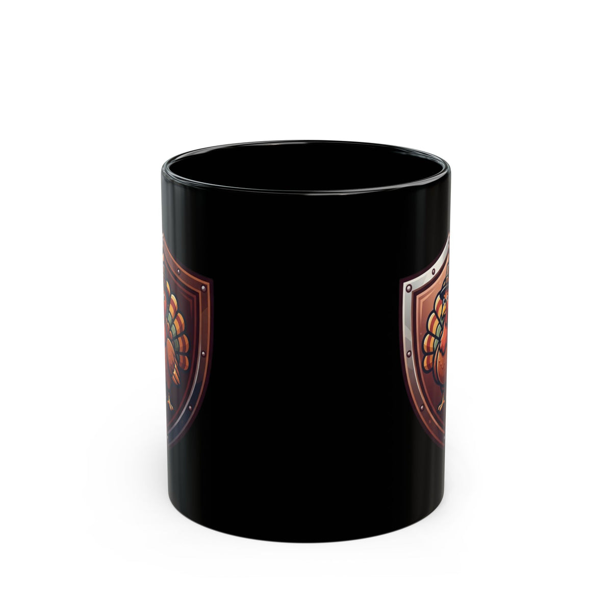 "My Thanksgiving Shield" Black Ceramic Mug — Graphic