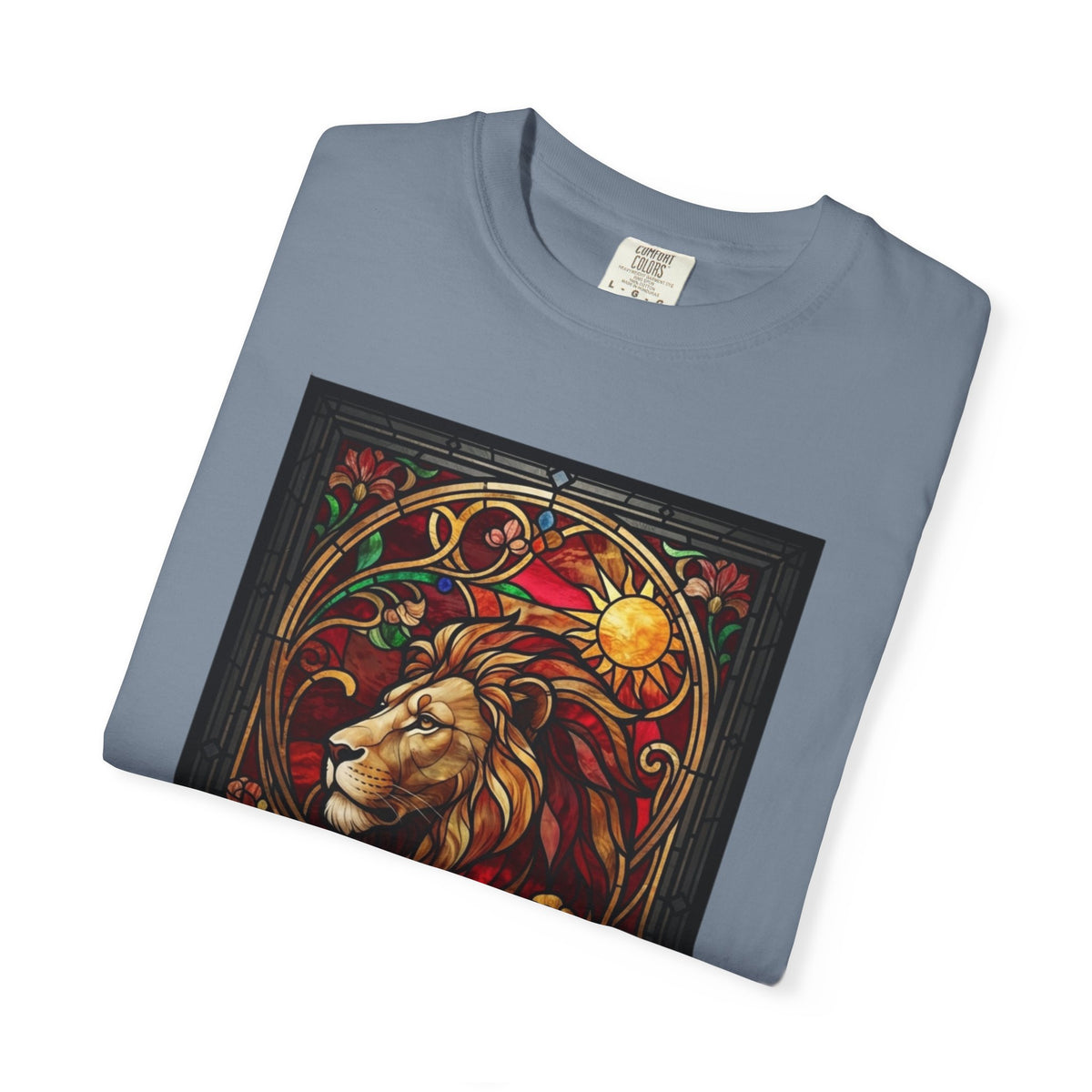 "Stained Glass Sign LEO" Unisex Garment-Dyed Tee