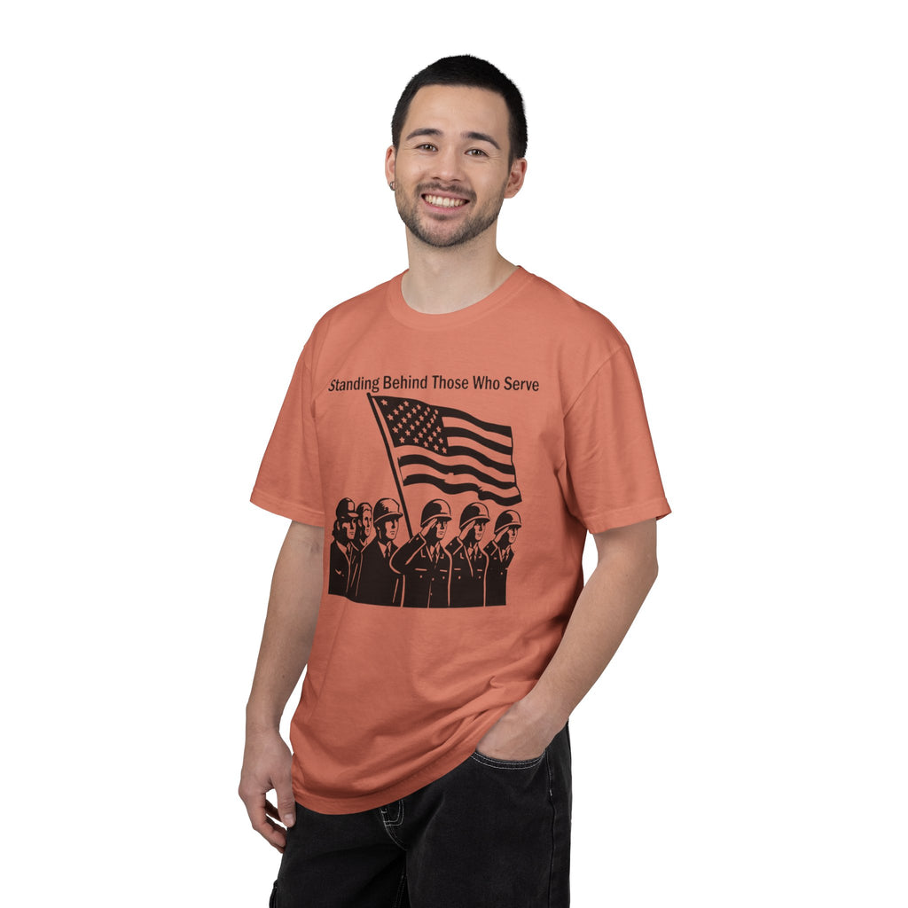 "Standing Behind Those Who Serve" Unisex Garment-Dyed T-shirt