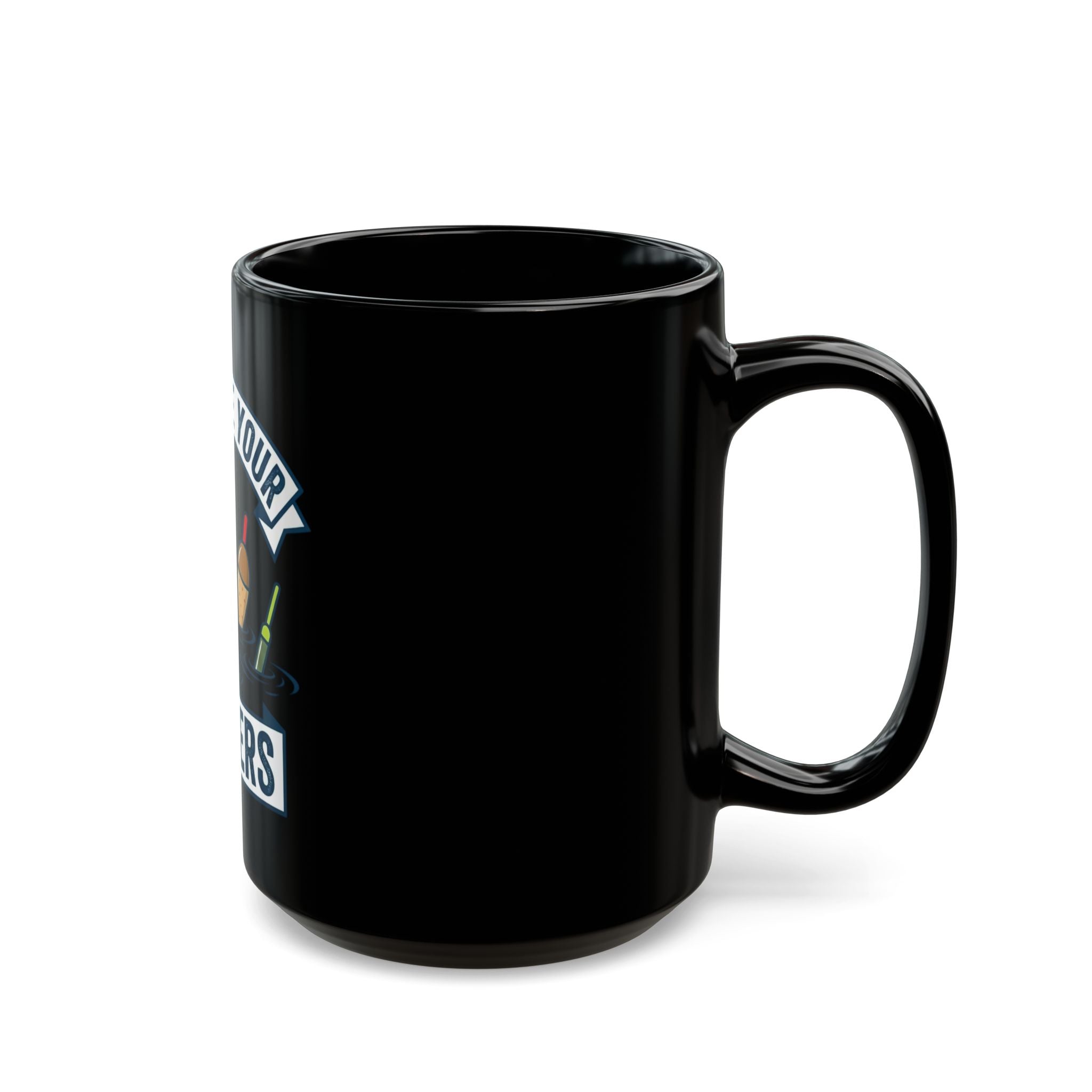"Show Me Your Bobber" Black Ceramic Mug