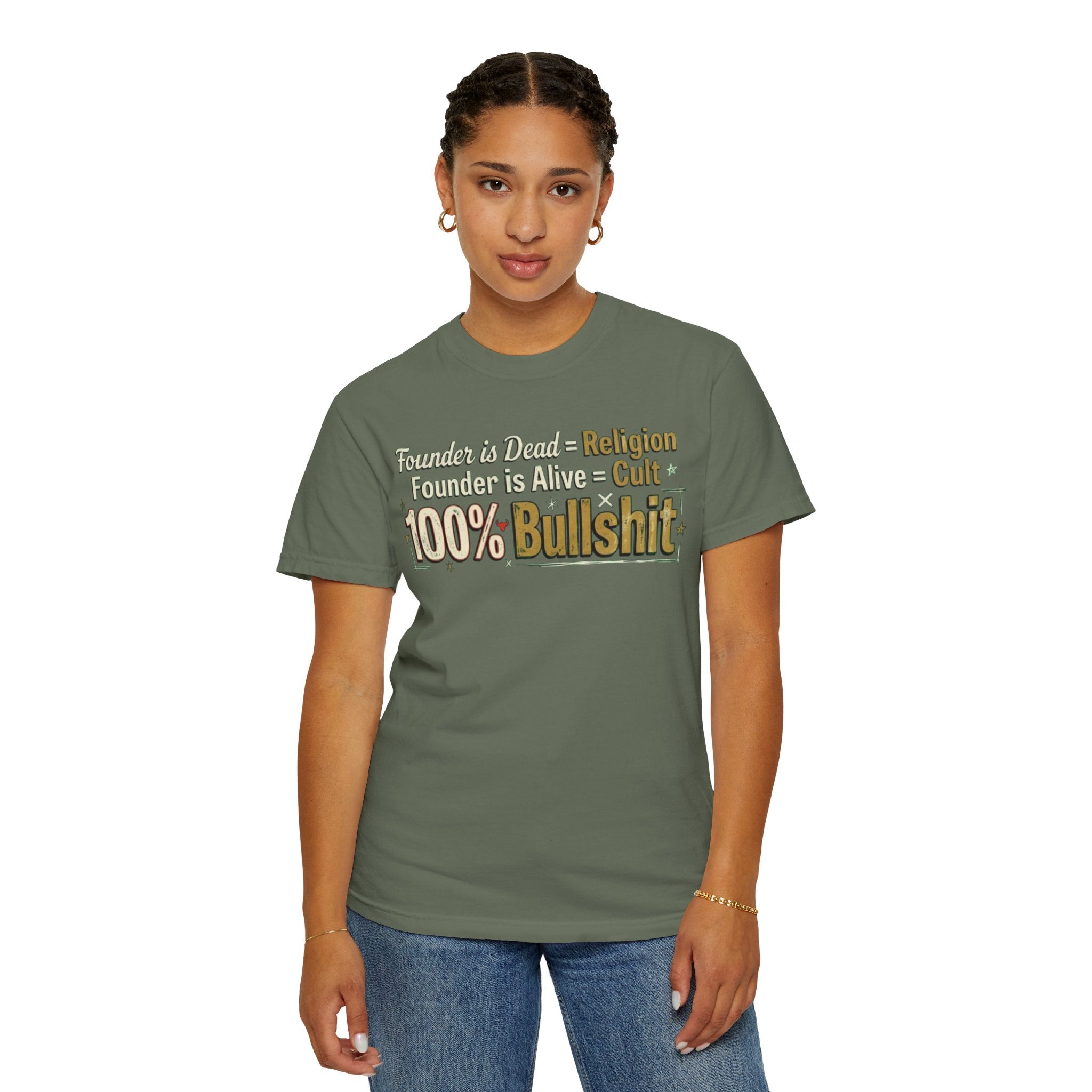 "Religion 100% Bullshit" Unisex Garment-Dyed Tee