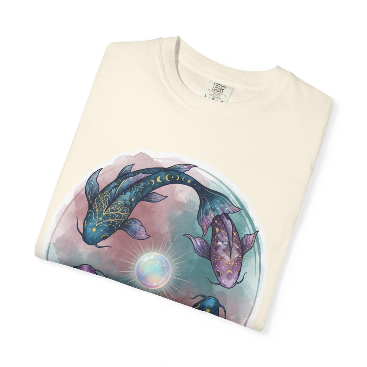 "Pisces The Infinite Fish" Unisex Garment-Dyed Tee