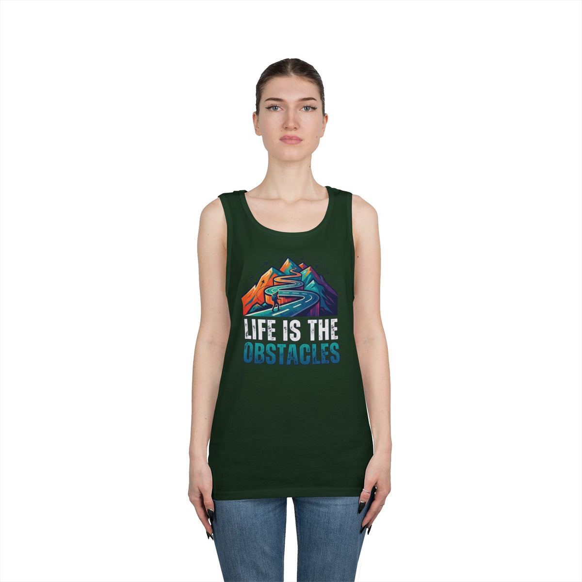 Color: Forest Green | Life Is The Obstacles Tank Top