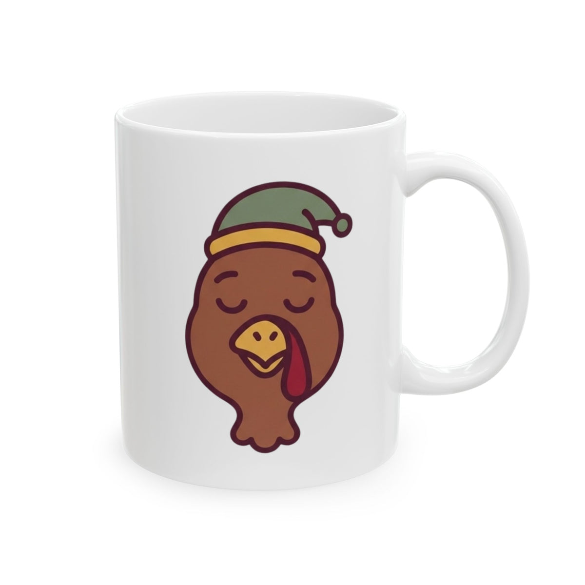 "The Turkey Made Me Do It" White Ceramic Mug — Graphic