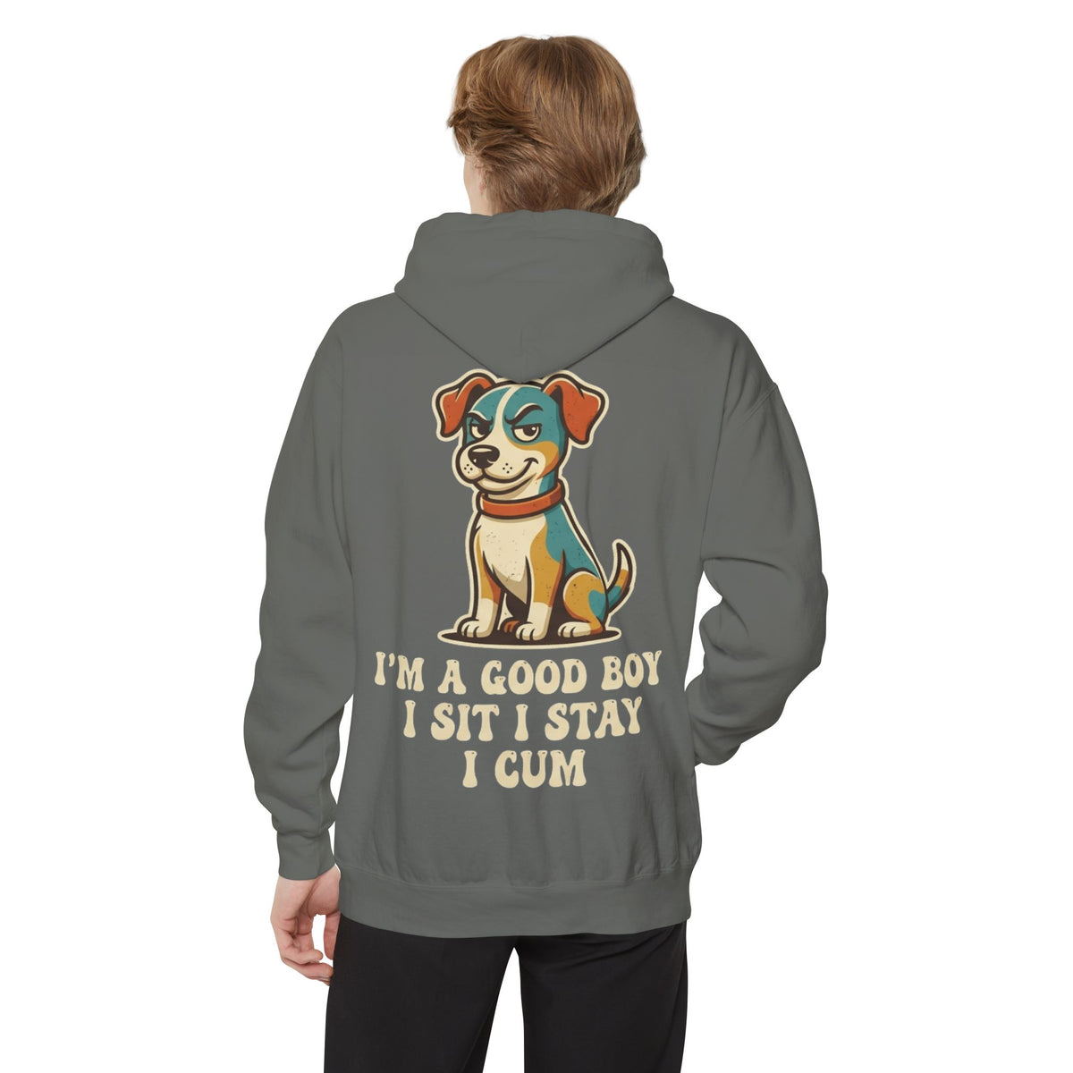 Color: Grey | I'm A Good Boy Garment-Dyed Hoodie