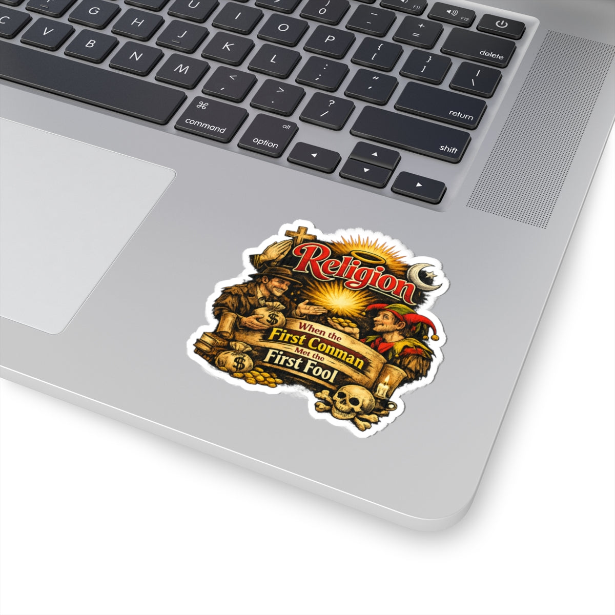 First Conman, First Fool | Kiss-Cut Sticker — AttitudeShirts
