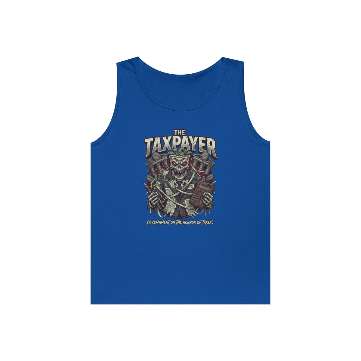 Color: Royal | Horror of Taxes Tank Top