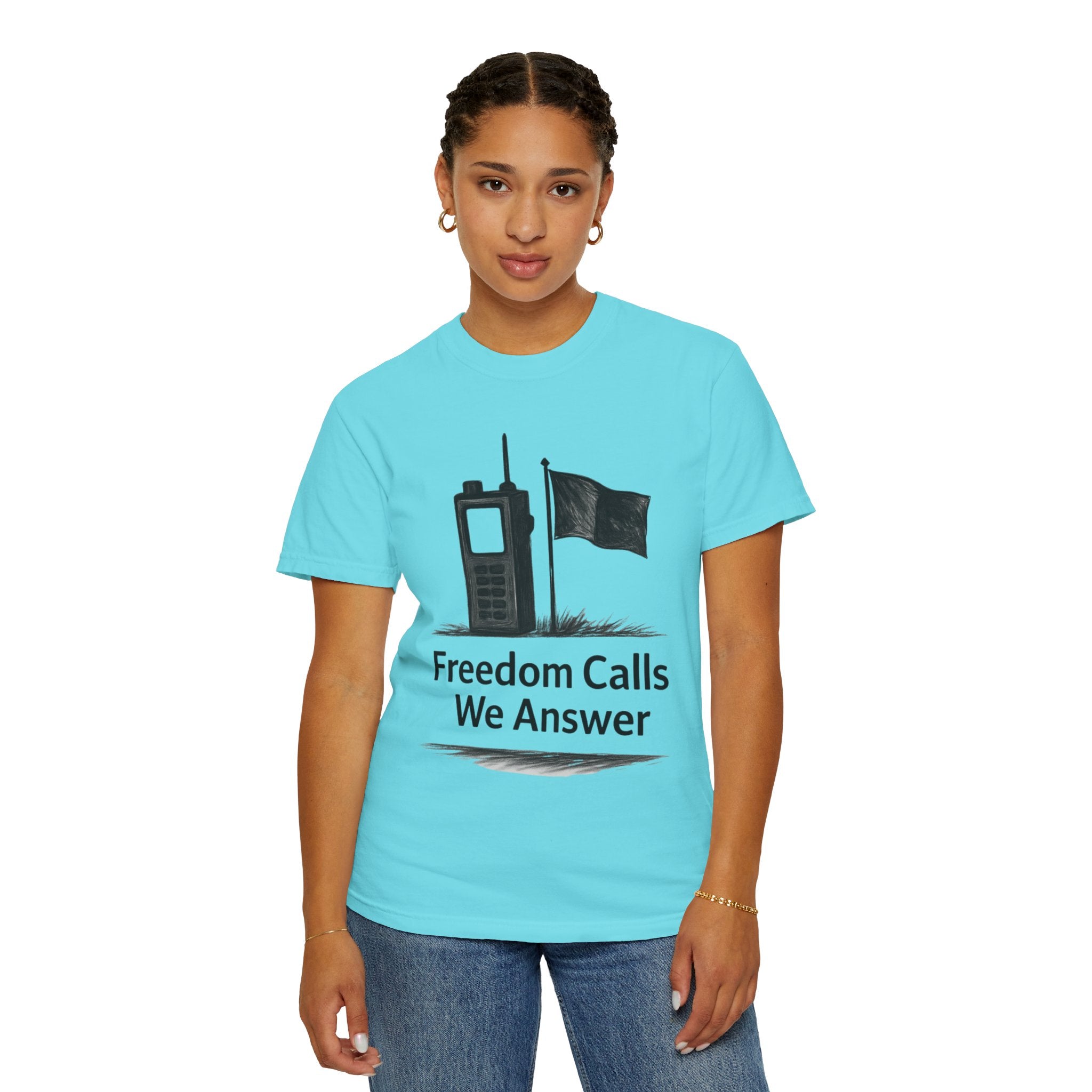 "Freedom Calls We Answer" Unisex Garment-Dyed T-shirt