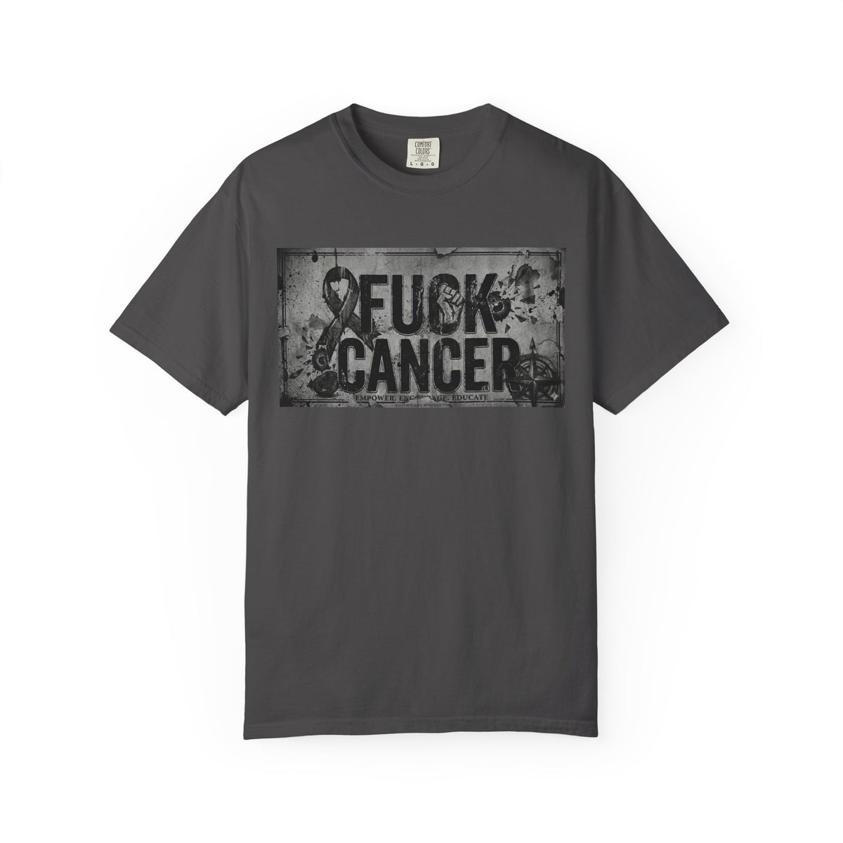 Color: Graphite | Cancer Can Fuck Right Off | Garment-Dyed Tee — AttitudeShirts