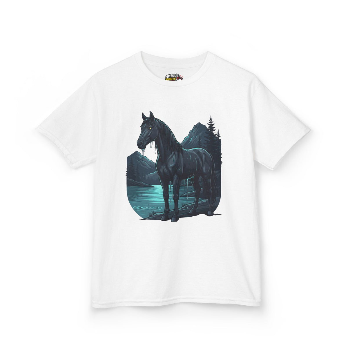 Color: White | Kelpie (Scottish Folklore) Kids Tee