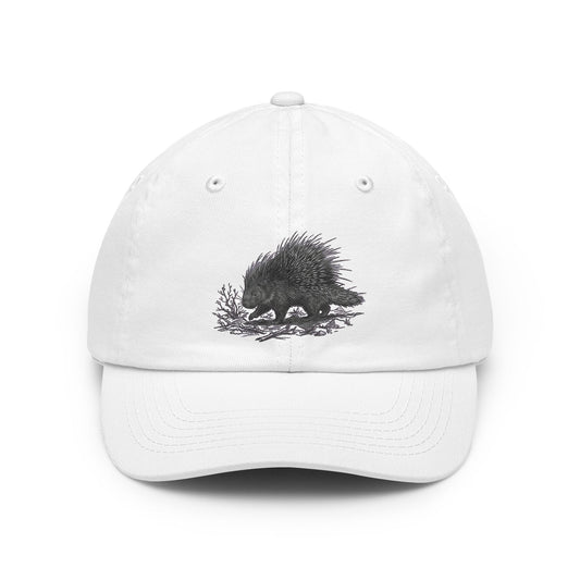 Color: White | Pencil Sketch Art Porcupine Dad Hat
