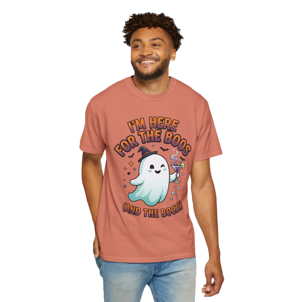 Color: Terracotta | I'm Here For The Boos Unisex Garment-Dyed Tee