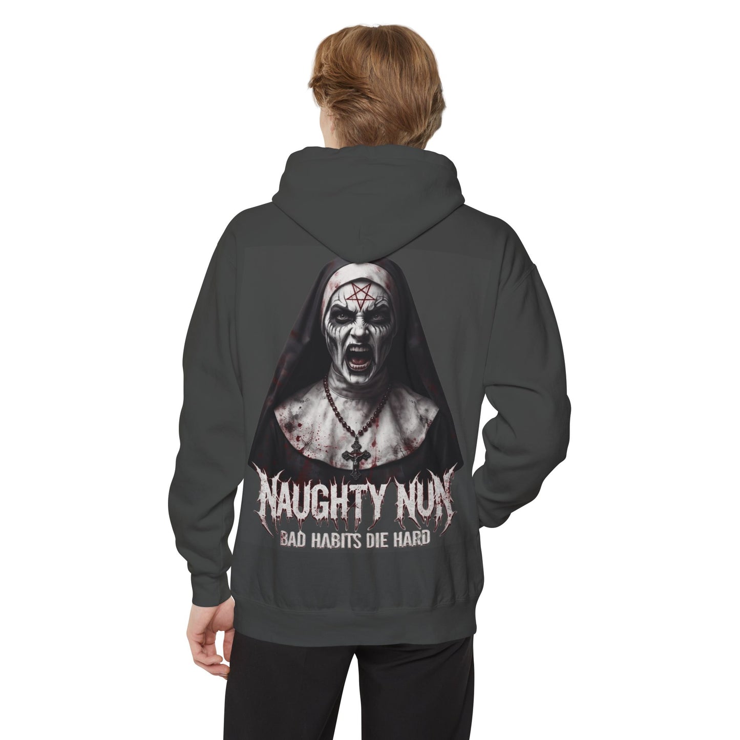 "Naughty Nun" Garment-Dyed Hoodie