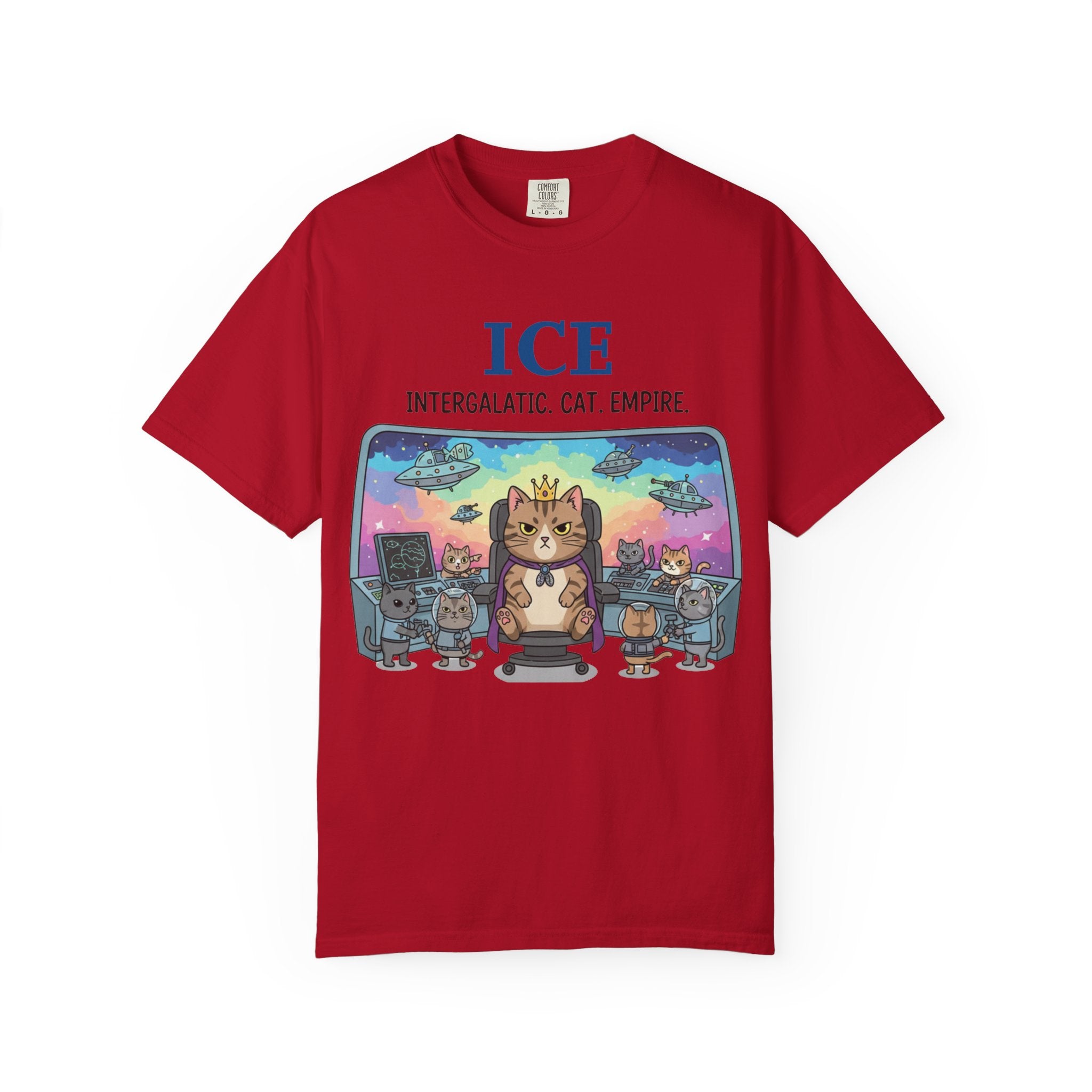 "ICE (Intergalactic Cat Empire)" Unisex Garment-Dyed T-shirt