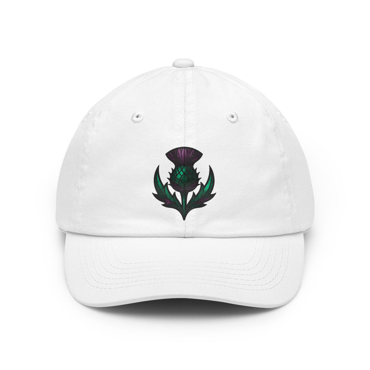 Color: White | Stained Glass Floral Dad Hat — Graphic