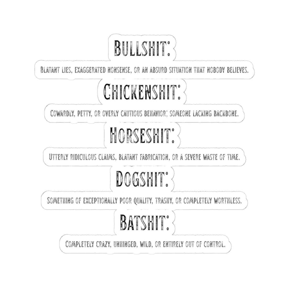 "Types of Shit" Sticker — Main