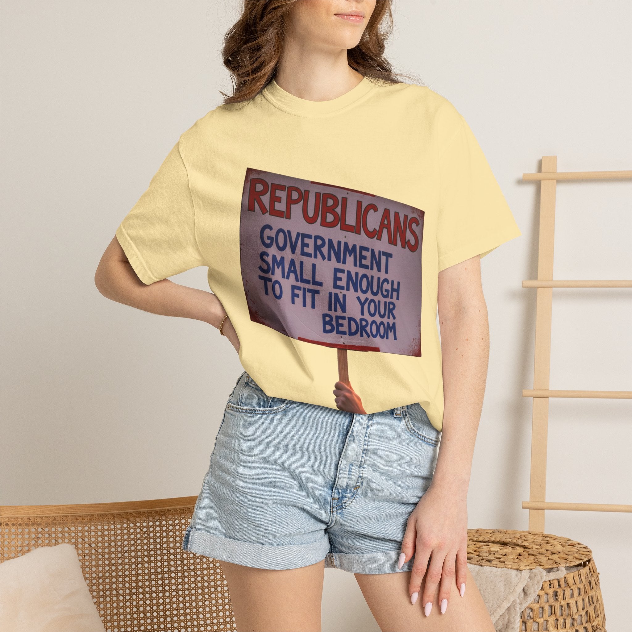 "Small Government (In All the Wrong Places)" Unisex Garment-Dyed T-shirt