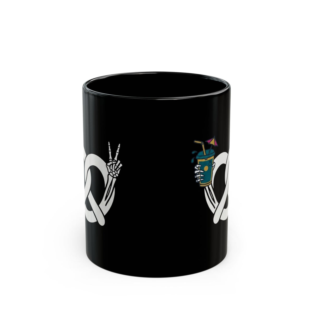 "Flexible But Not About Brunch" Black Ceramic Mug — Graphic