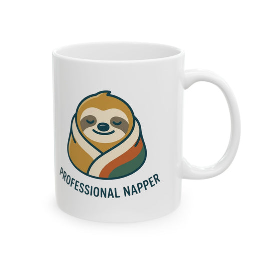 "Professional Napper" White Ceramic Mug — Graphic
