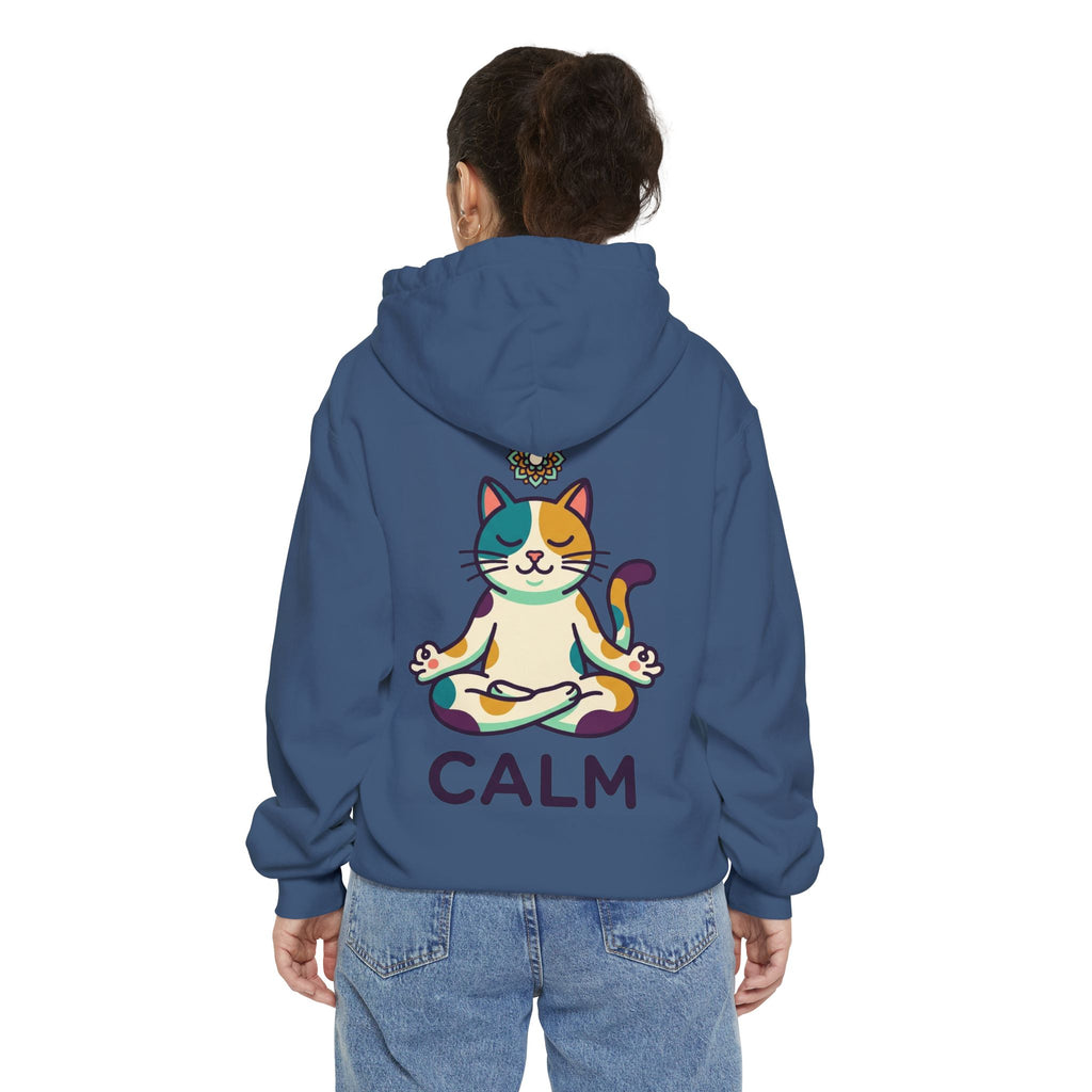 "Cat CALM" Garment-Dyed Hoodie