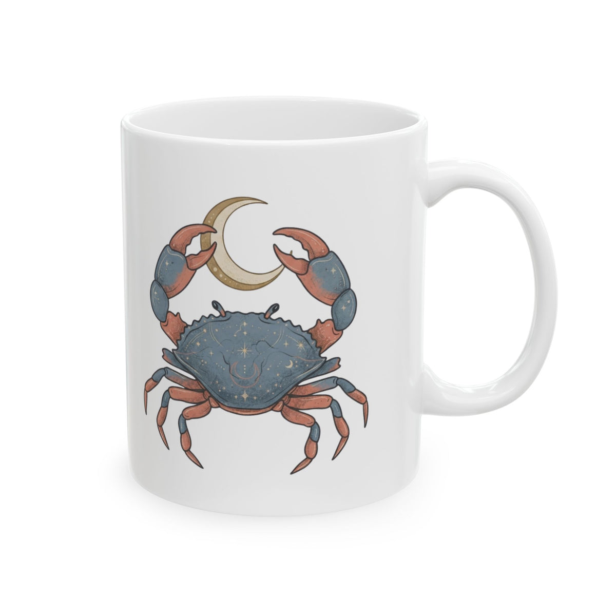 "Cancer The Moon Child Crab" White Ceramic Mug — Graphic