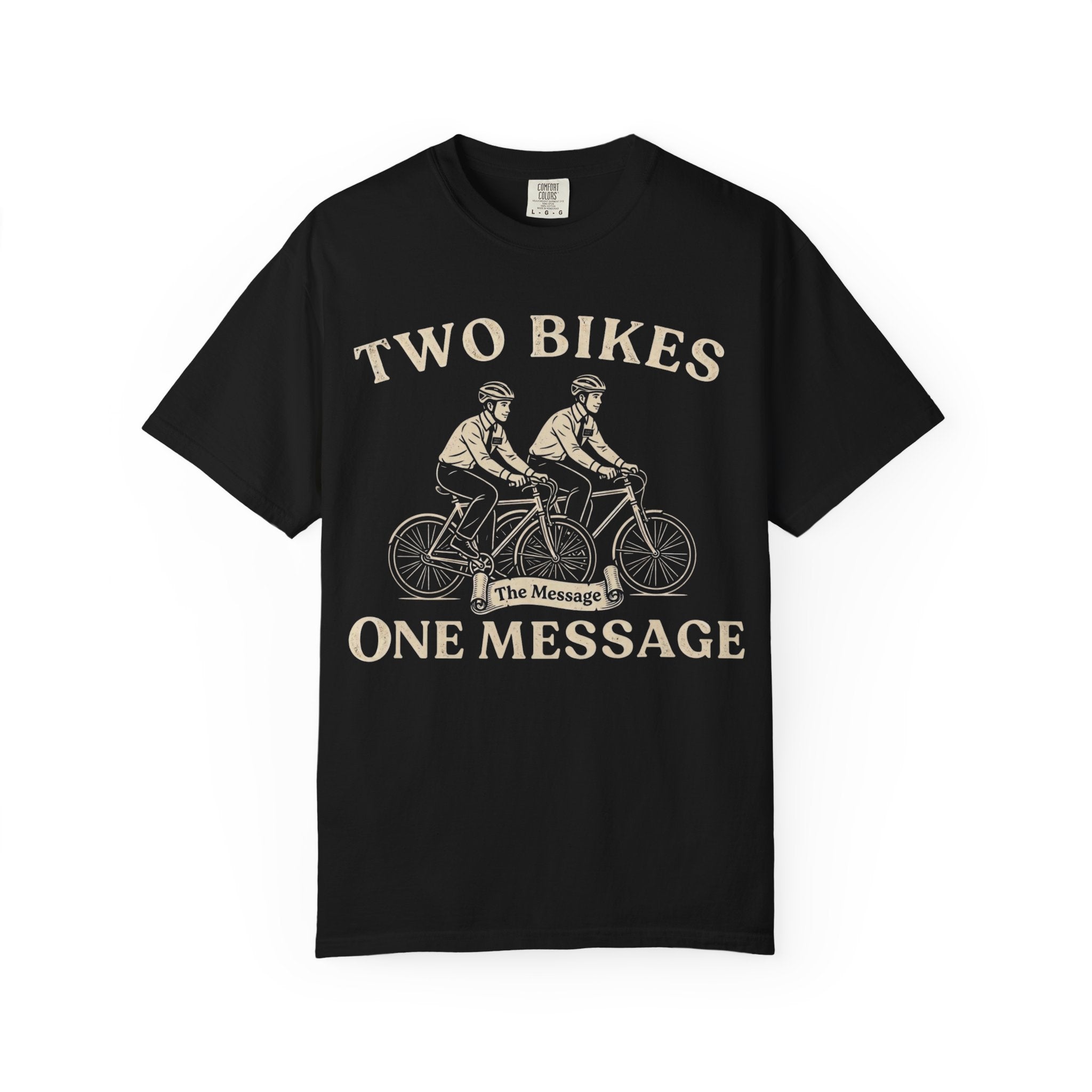 "Two Bikes, One Message" Unisex Garment-Dyed T-shirt