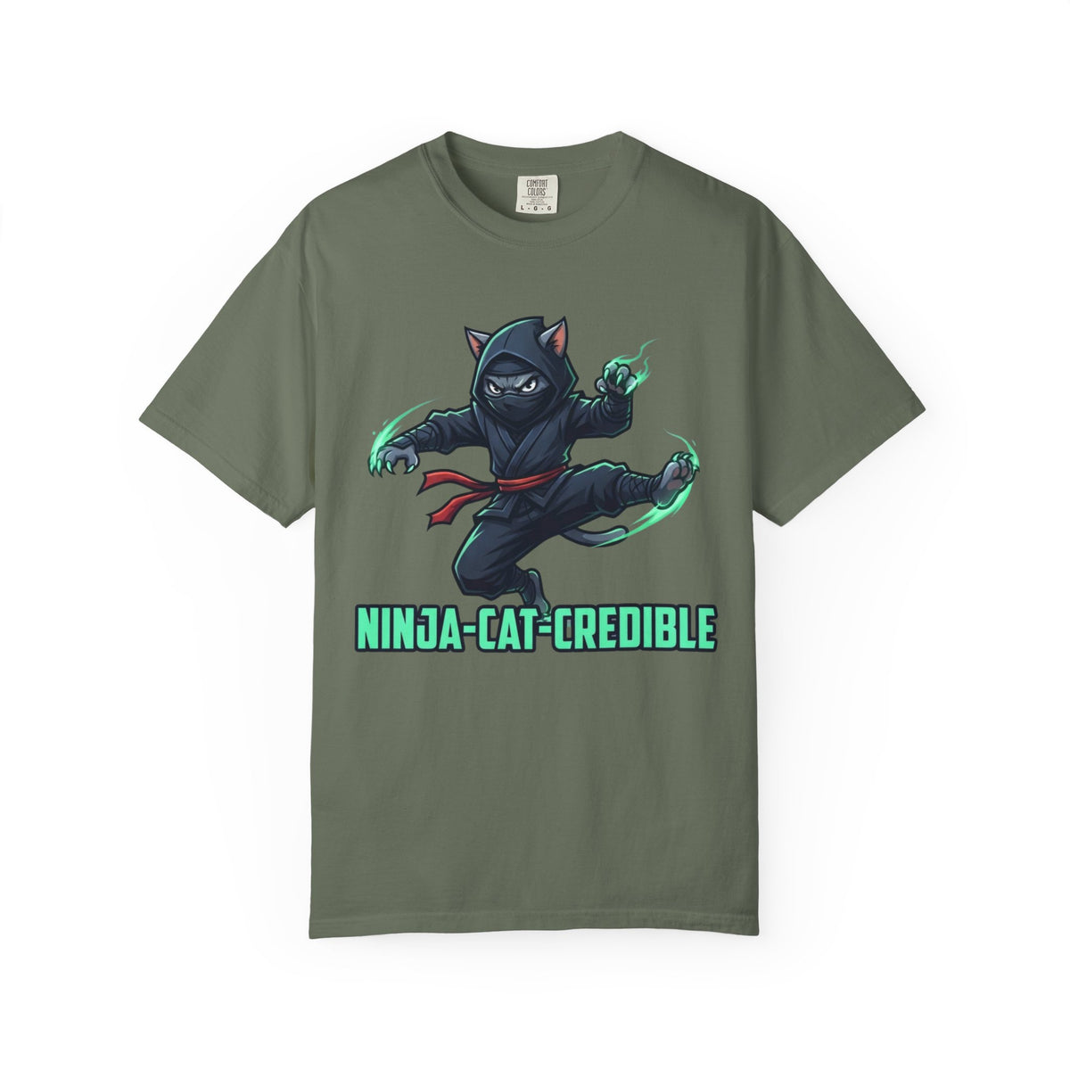 "Ninja Cat Credible" Unisex Garment-Dyed Tee
