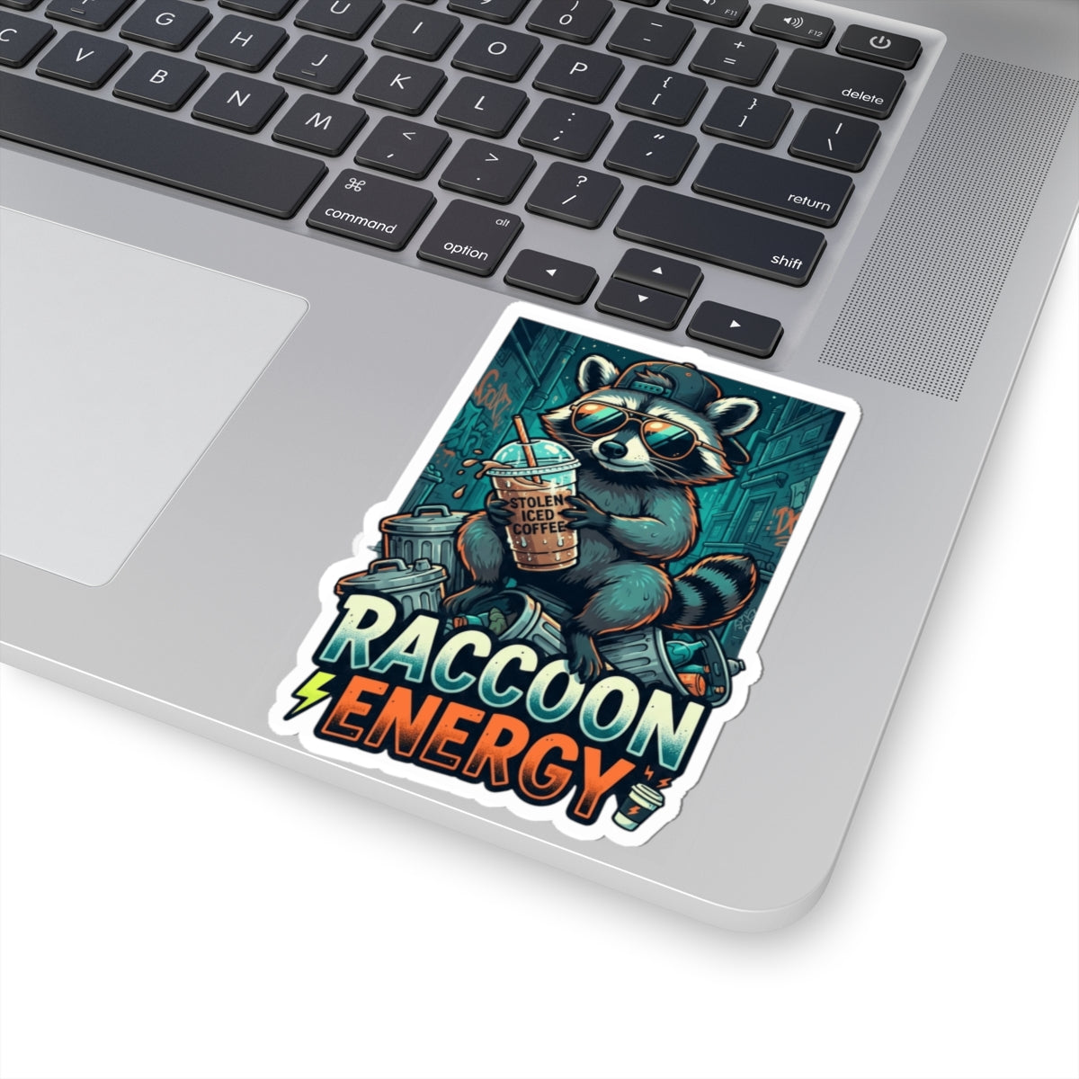 "Raccoon Energy" Sticker — Main
