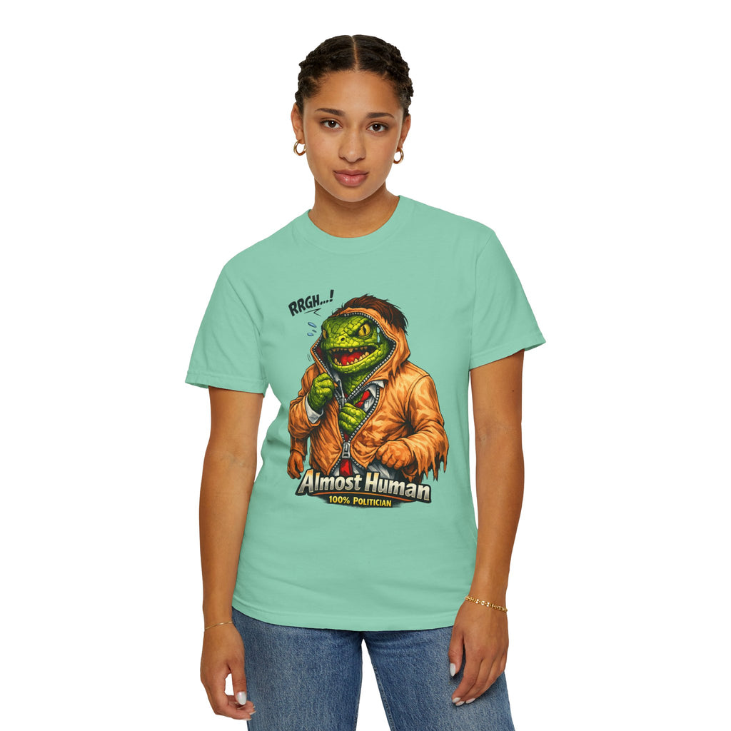 "Almost Human" Unisex Garment-Dyed T-shirt